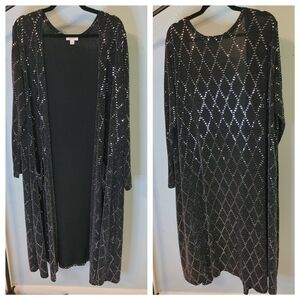 LuLaRoe Black Sequin Cardigan XL